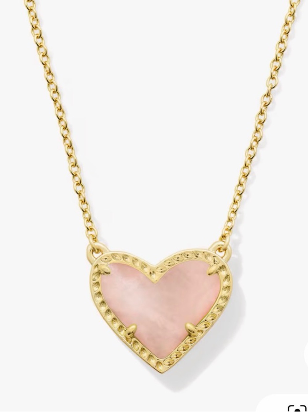 Kendra Scott Rose Quartz Ari Heart Pendant Necklace